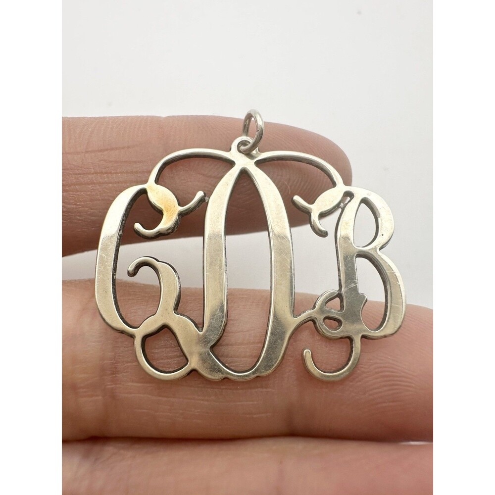Personalized Sterling Silver 3 Initials Monogram Pendant